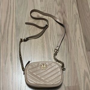 Tory Burch Beige Quilted Crossbody Bag